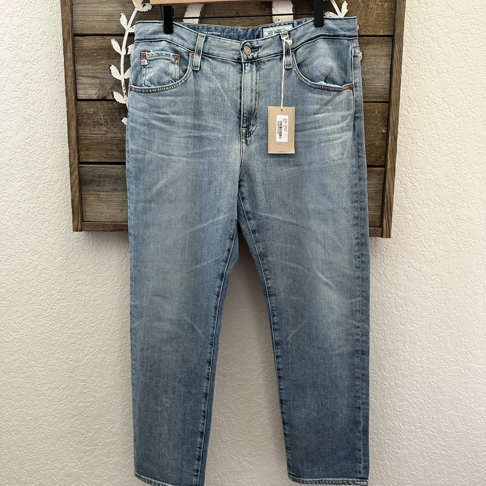 AG Ex-boyfriend slouchy slim Japanese Light Blue Denim Jeans Ladies 30 NWT